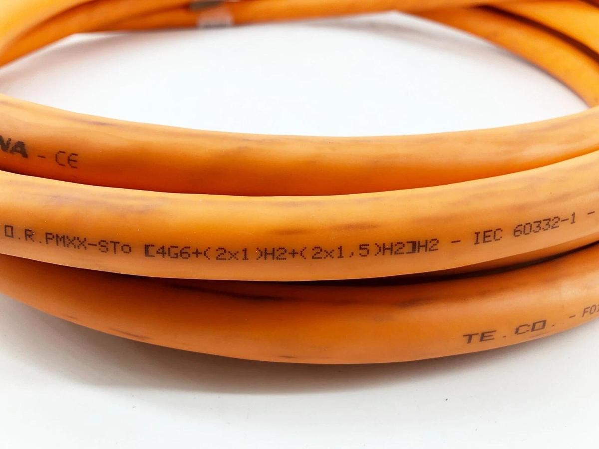 Used TE.CO. [4G6+(2x1) ST+(2x1,5) ST] ST Servo Cable Style 20234 Orange 18FT.
