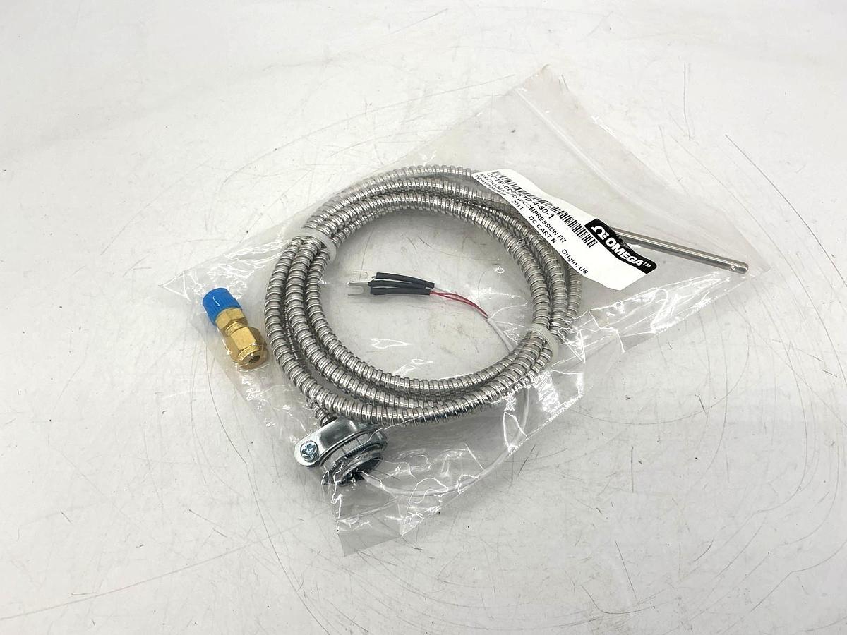 New Omega CFTF-000-RTD-4-60-1 Extruder RTD w/ Compression Fit 3-Wire 60" Cable