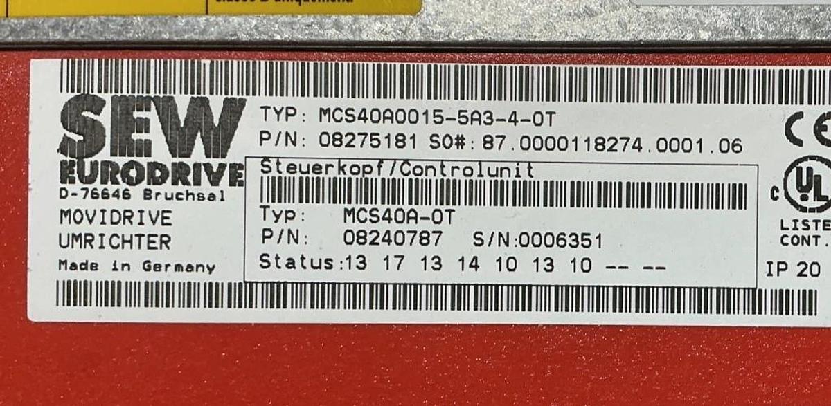 New SEW Eurodrive MDX60A0015-5A3-4-00 Movidrive Inverter 380-500VAC 08227179