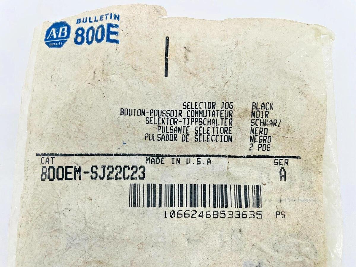New Allen Bradley 800EM-SJ22C23 Selector Push Button Black Ser A