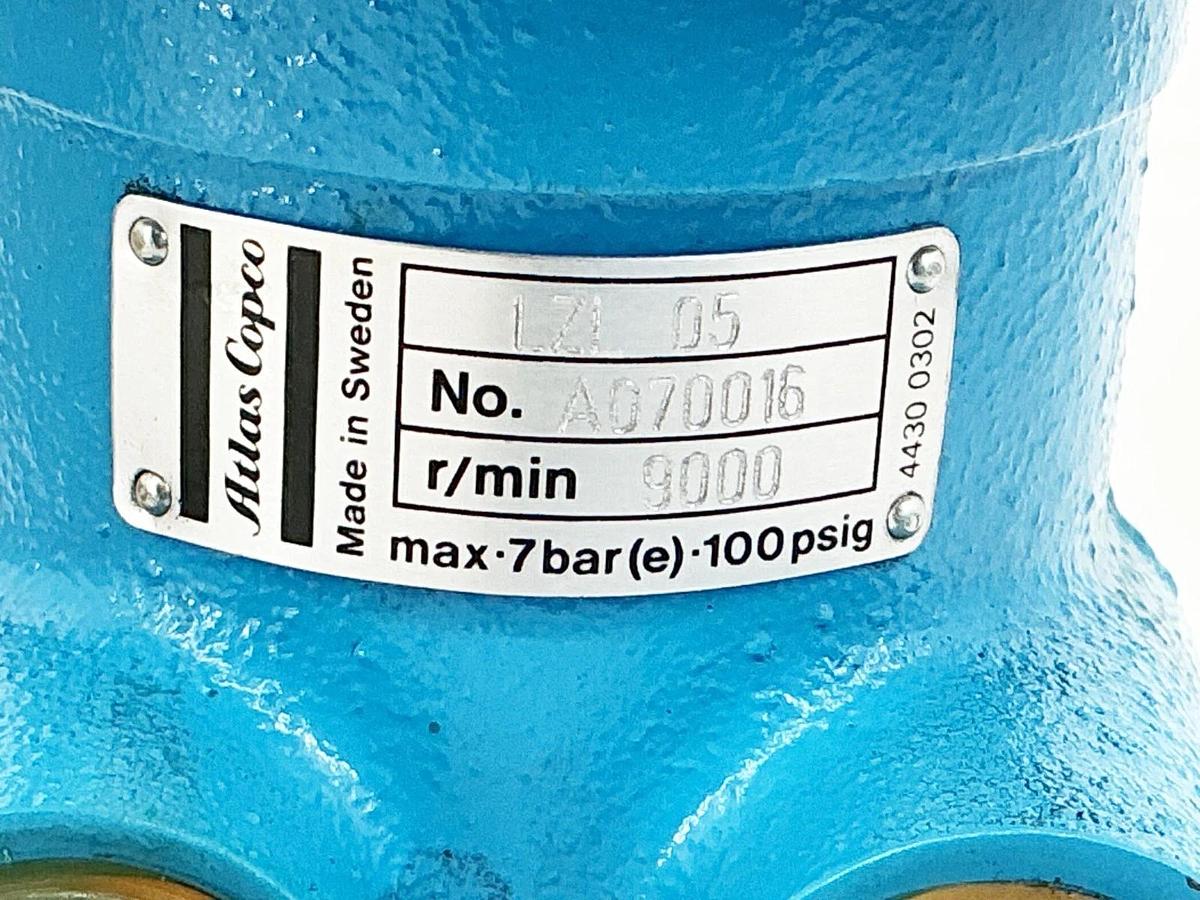 New Atlas Copco LZL05 8411-1005-09 Pneumatic Air Motor 7Bar 100PSIG R/Min 9000