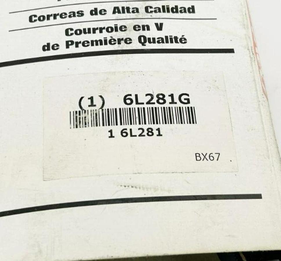 New Dayton 6L281G Cogged Belt, 70", BX67