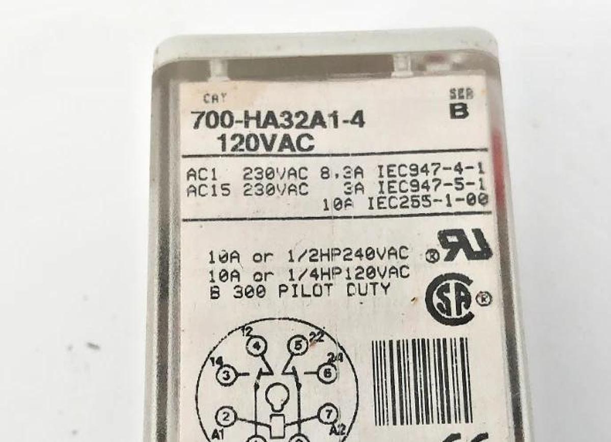 New Allen Bradley 700-HA32A1-4 Ser. B Relay 120VAC - No Box