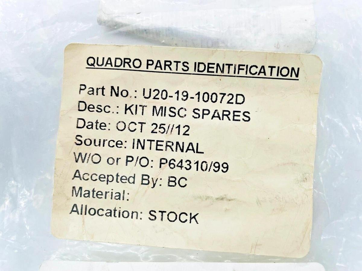New Quadro U20-19-10072D Misc Spare Parts Kit U20-02-10289 U20-02-10288D 106516