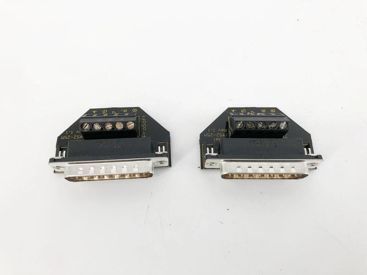Used Lot of 2 ProSoft 1452-25M Connection Adapters Rev.1.1