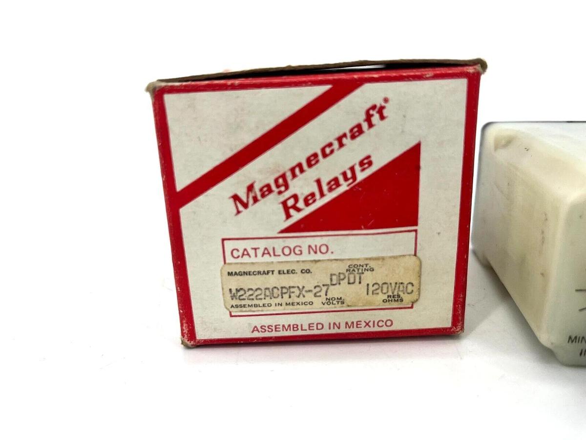 Used Magnecraft W222ACPFX-27 Time Delay Relay 2-30min Range 120VAC DPDT