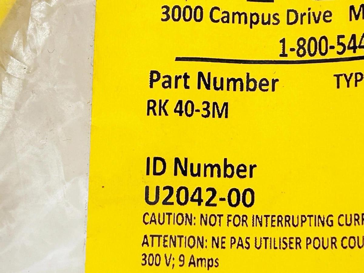 New Turck RK 40-3M Single Ended Cordset 4 Wire 3M PVC Jacket U2042-00