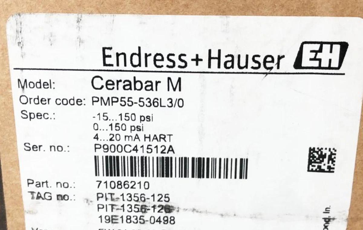 New Endress + Hauser Cerabar M PMP55-536L3/0 Transmitter 71086210