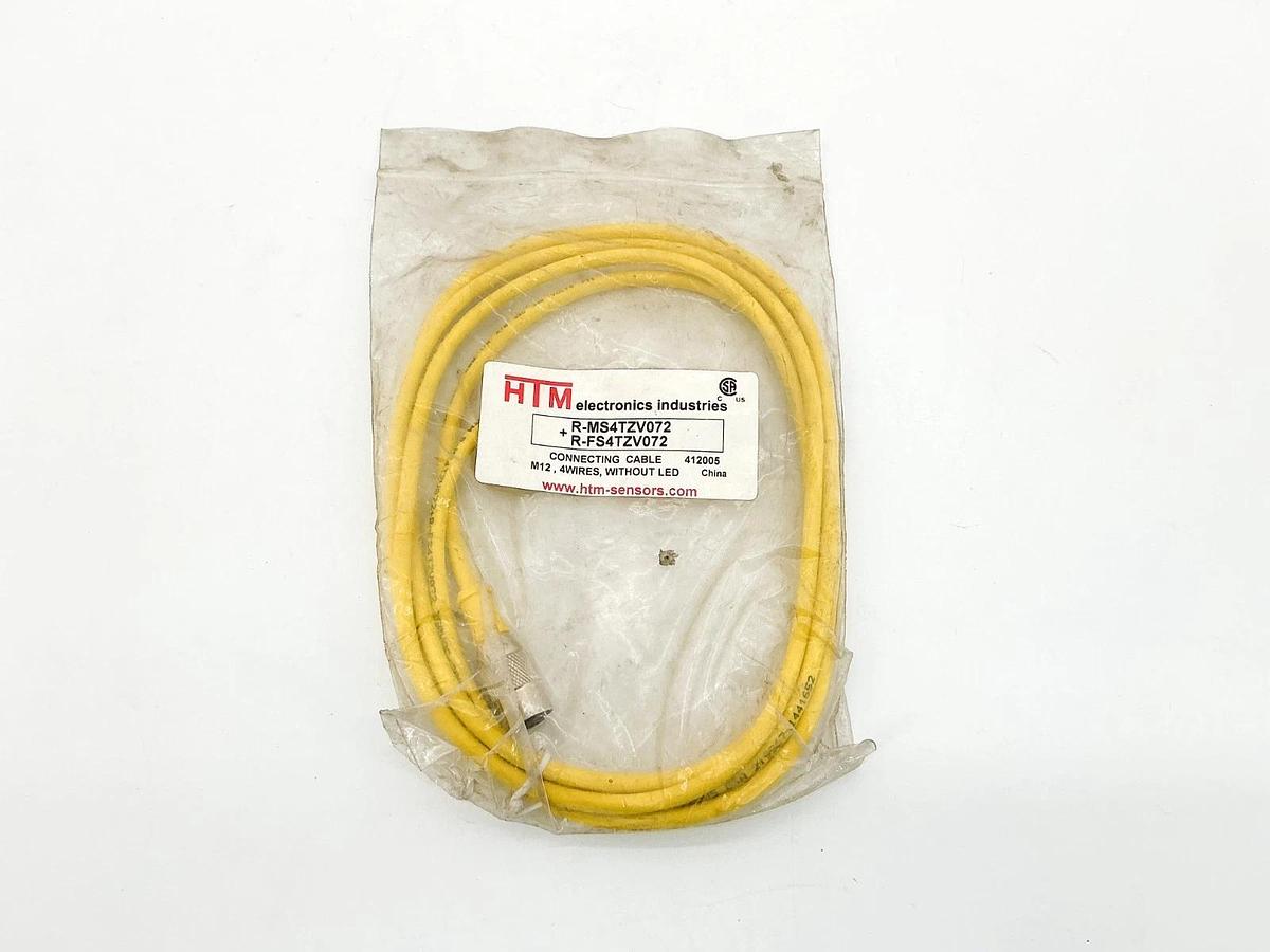 New HTM R-MS4TZV072+R-FS4TZV072 M12 4Wire Connecting Cable W/O LED