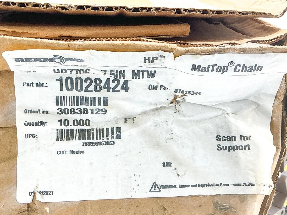 New Rexnord HP7706-7.5IN_MTW MatTop Chain 10FT 10028424 81416344
