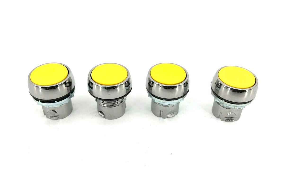 Lot of 4 New Allen Bradley 800FM-F6 Ser. A Pushbuttons, Flush, Yellow - No Bag