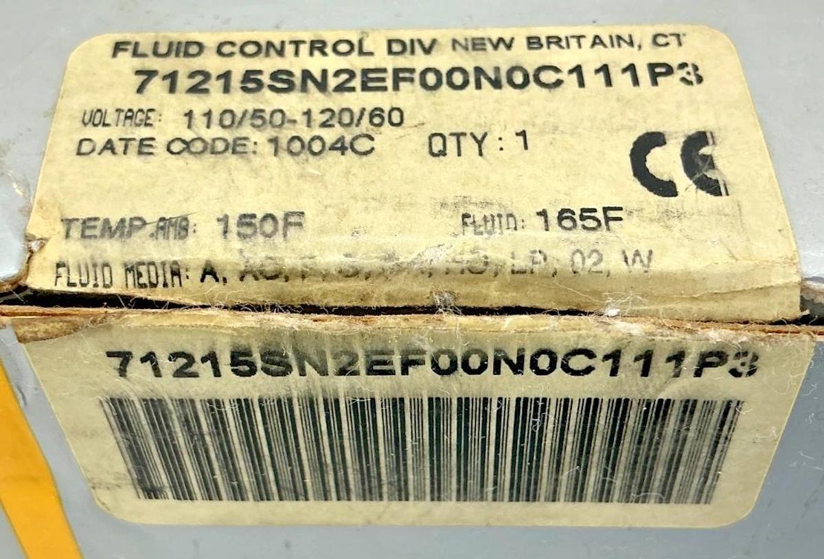 New Parker 71215SN2EF00N0C111P3 Solenoid Valve 2-Way 110/120V 50/60HZ