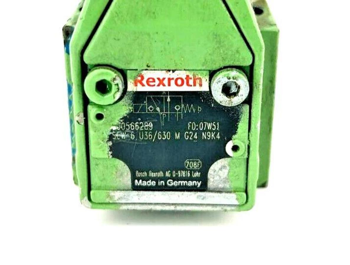 Used Rexroth R900566289 Directional Poppet Valve, M-3SEW6U3X/630MG24N9K4 - No Knob