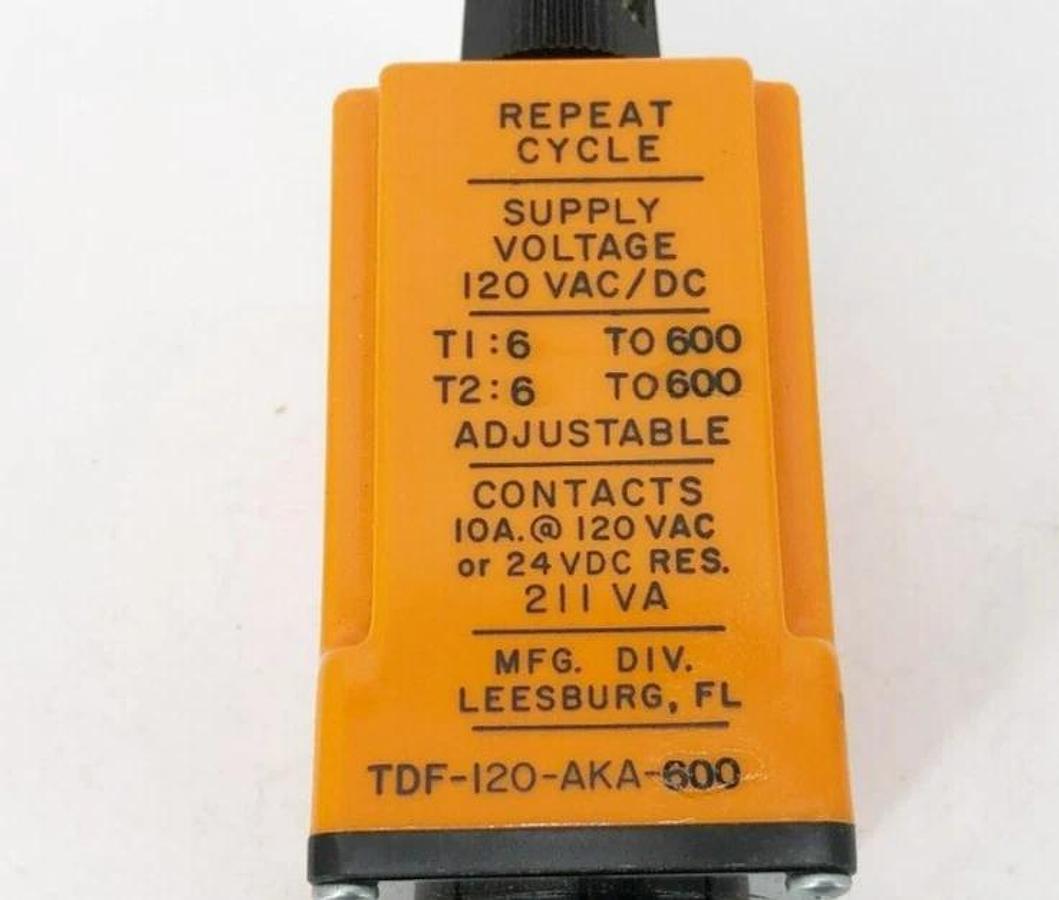 New Diversified Electronics TDF-120-AKA-600 Time Delay Relay 120VAC/DC