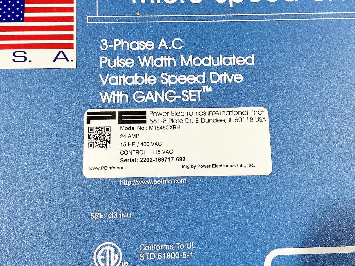 New PE M1546CXRH Micro-Speed CXR Variable Frequency Drive 15HP 25FLA 480V