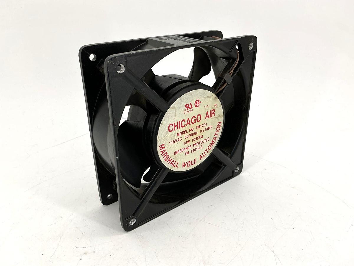 Used Chicago Air TM1201 Cooling Fan 18W 105CFM 0.21A 115VAC 50/60HZ TM-1201H-S