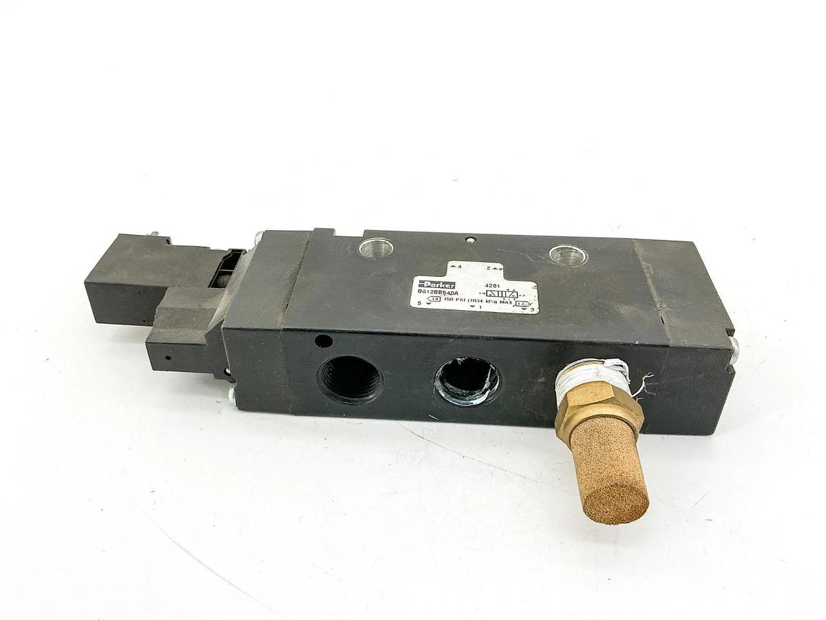 Used Parker B612BB549A Solenoid Valve 150PSI 1034kPa