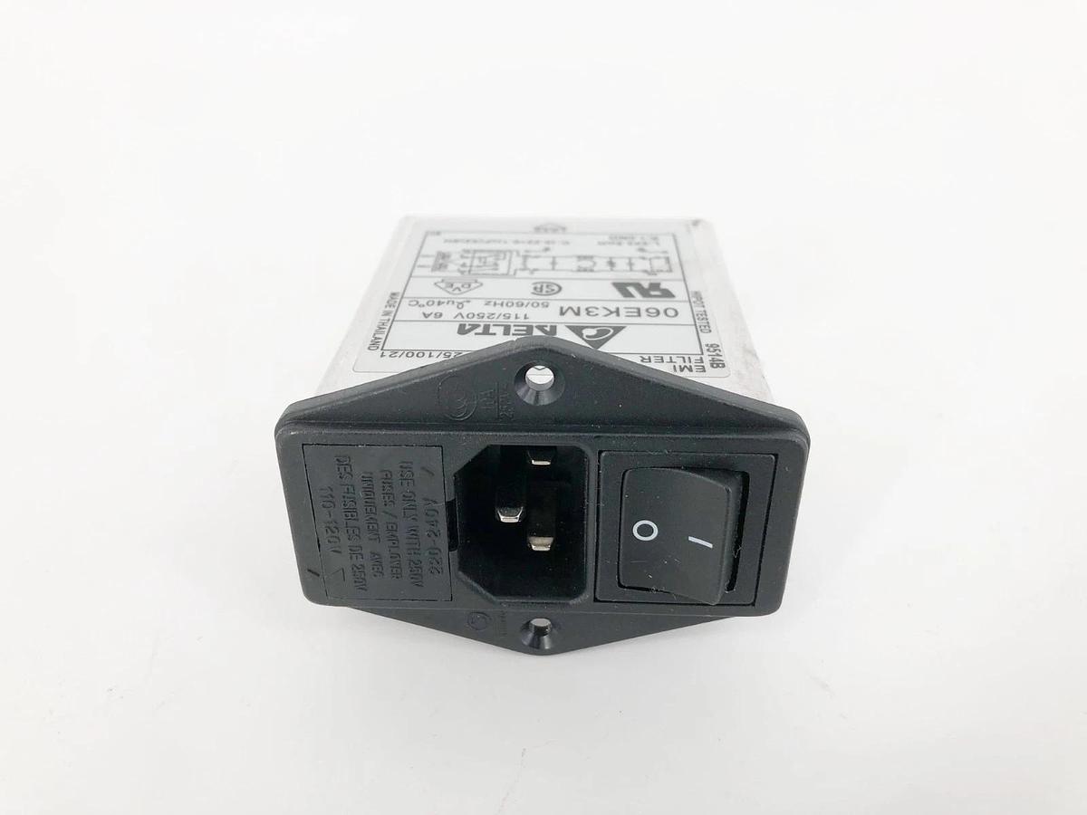 New Delta 06EK3M Power Entry Module EMI Filter 115/250V 6A - No Box