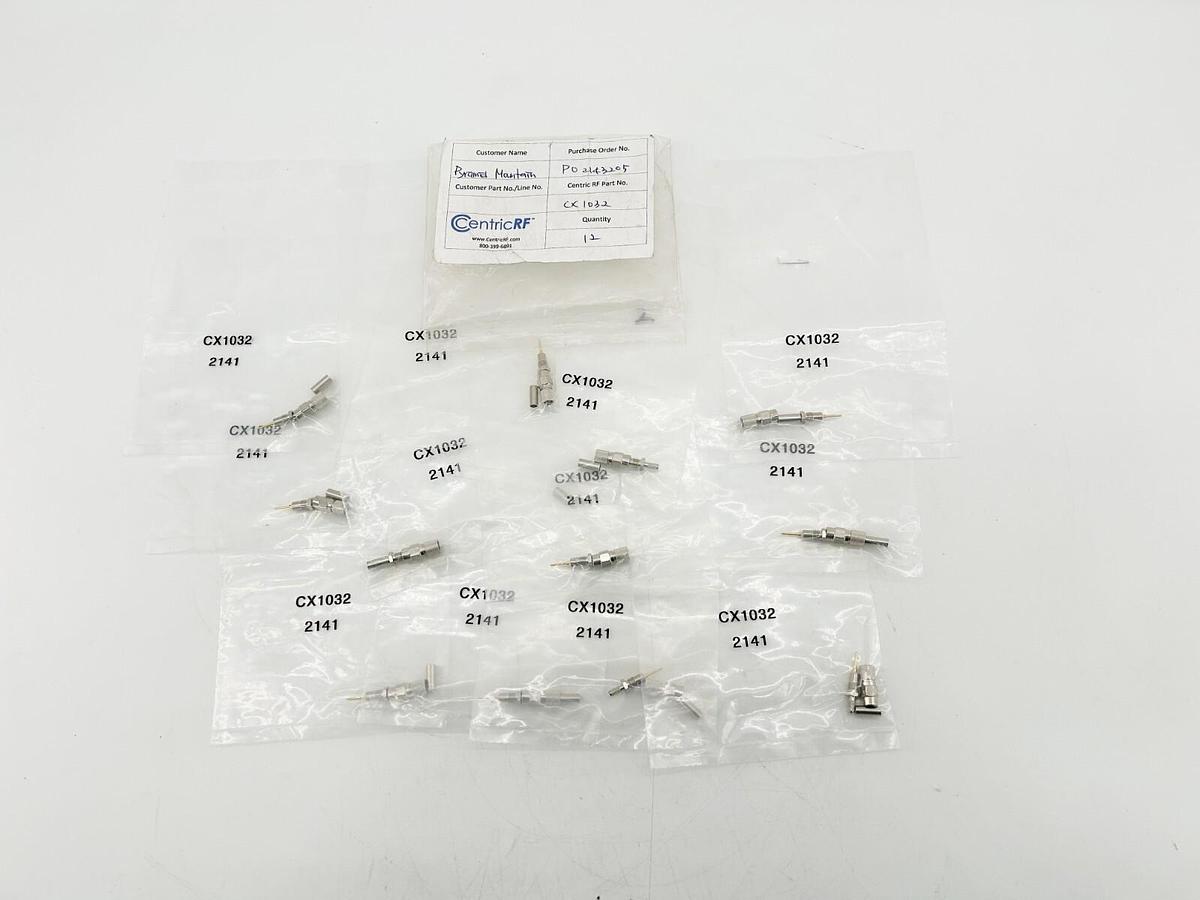 New Lot of 12 Centric RF CX1032 10-32 Male Straight Crimp Connector For RG316