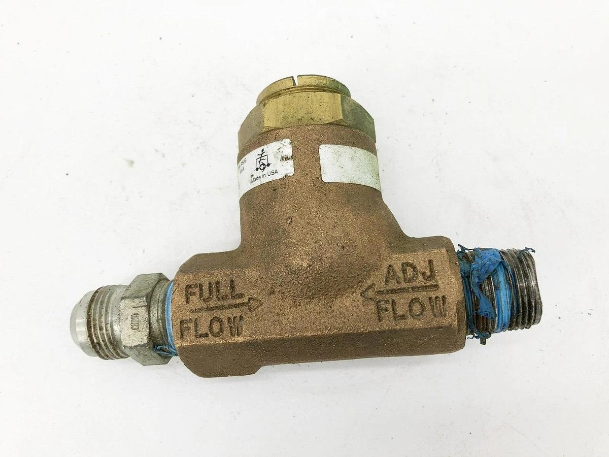 Used Parker 032500519 Flow Control Valve 3/4" NPT 250psi Brass