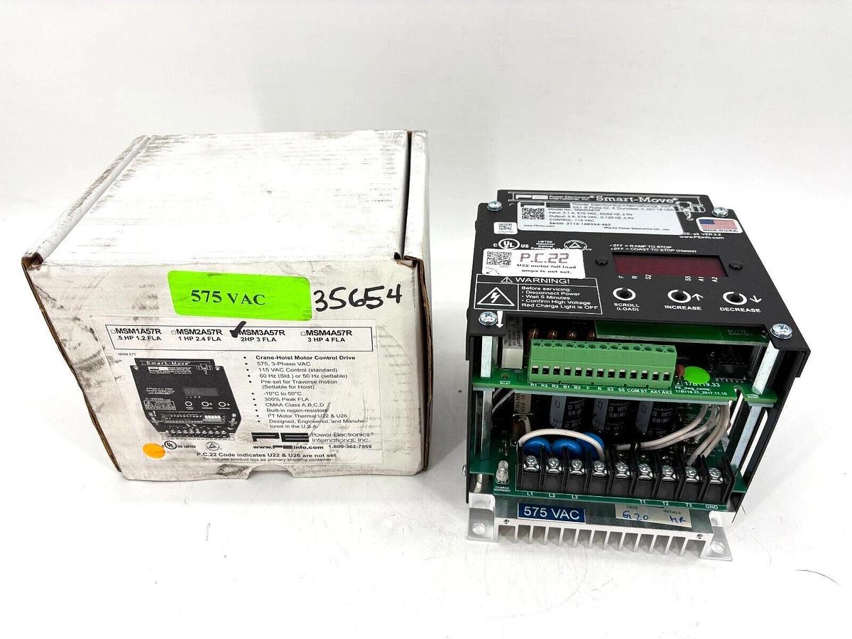 New Power Electronics MSM3A57R Crane Hoist Motor Control Drive 2HP 575V 3ph