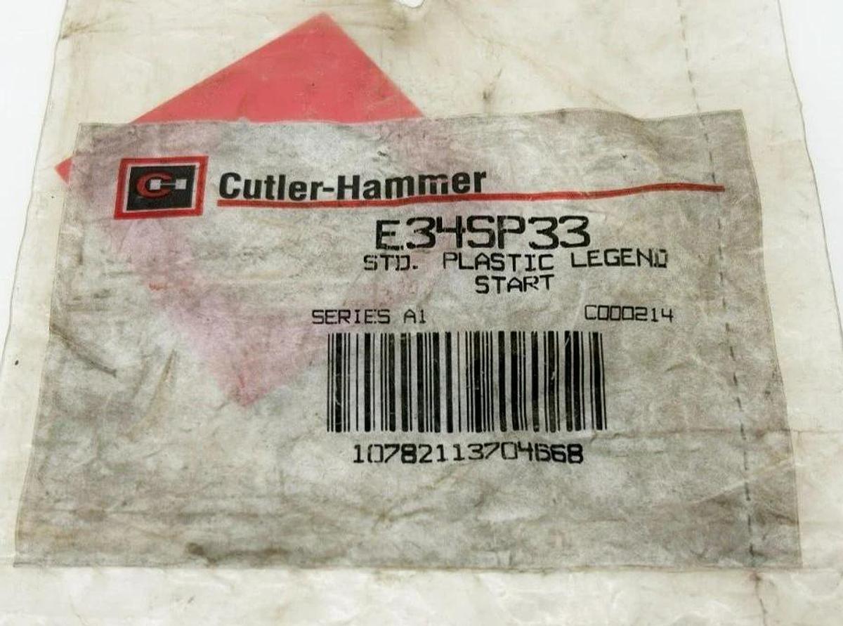 Lot of 3 New Eaton Cutler Hammer E34SP33 Legend Plates, START