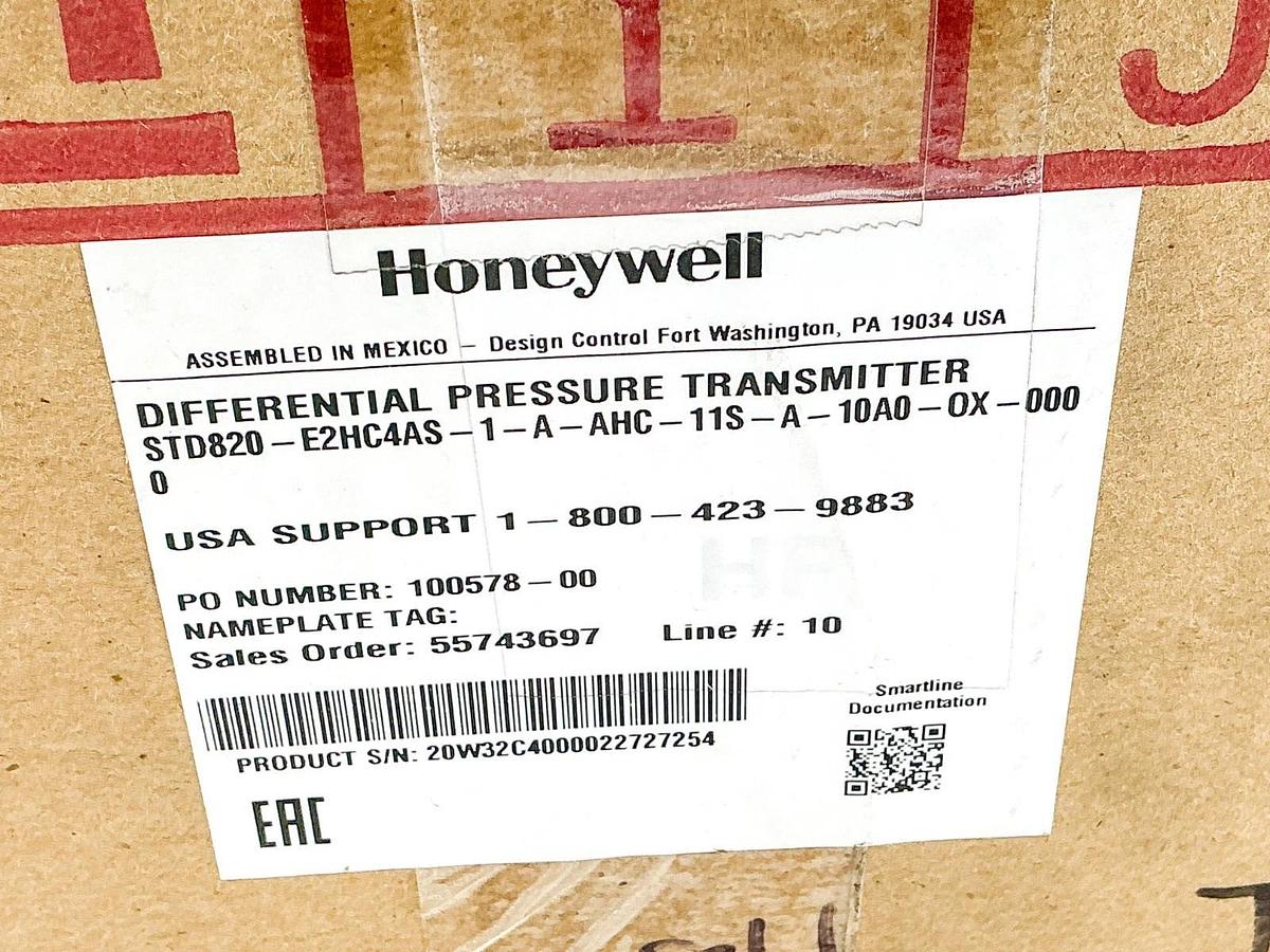 New Honeywell STD820-E2HC4AS-1-A-AHC-11S-A-10A0-OX-0000 Pressure Transmitter
