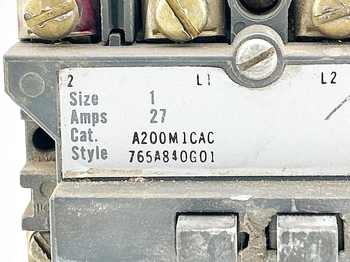 Used Westinghouse A200M1CAC Motor Starter 3P 3 Phase 120V Size1 27A