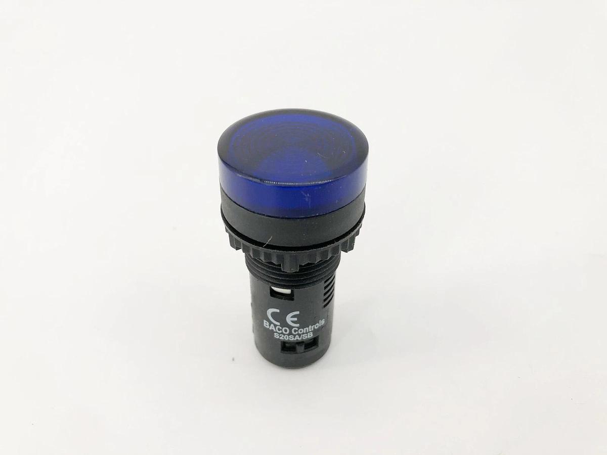 Lot of 2 New Baco Controls S20SA/SB Blue Indicator Lights 120V - No Box