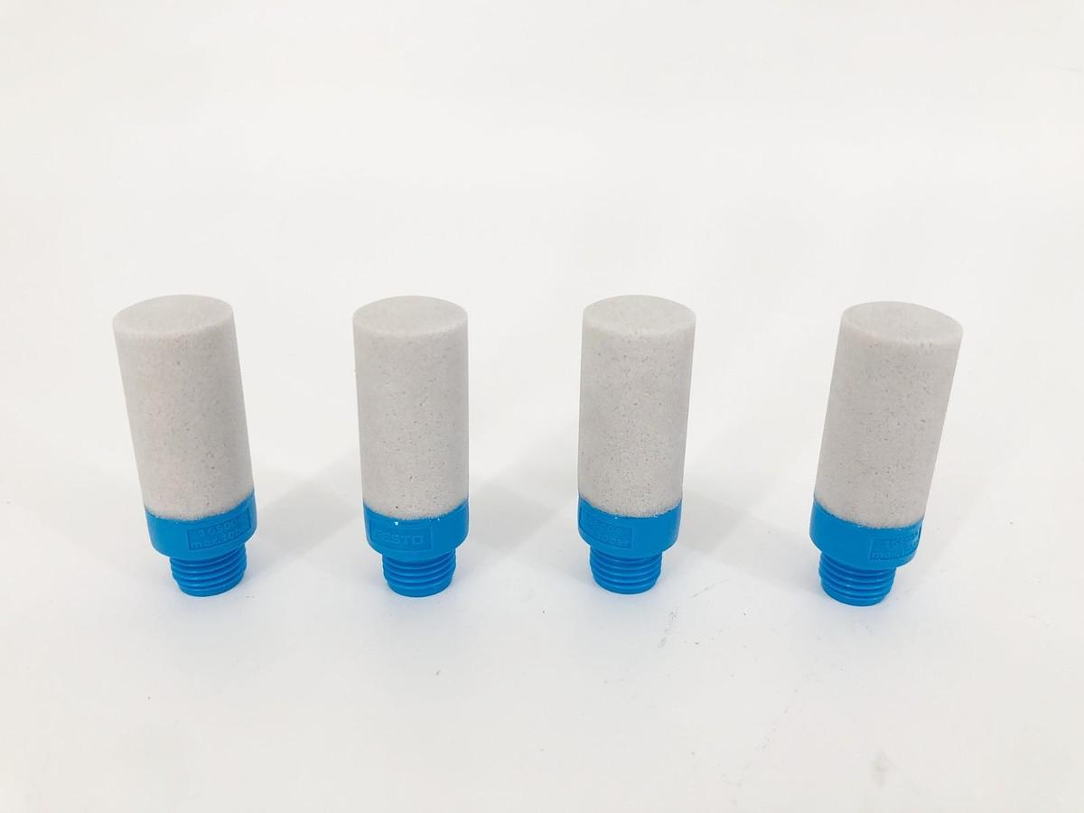 Lot of 4 New Festo UC-1/4 Pneumatic Mufflers 165004 G 1/4 0-10 bar - No Box