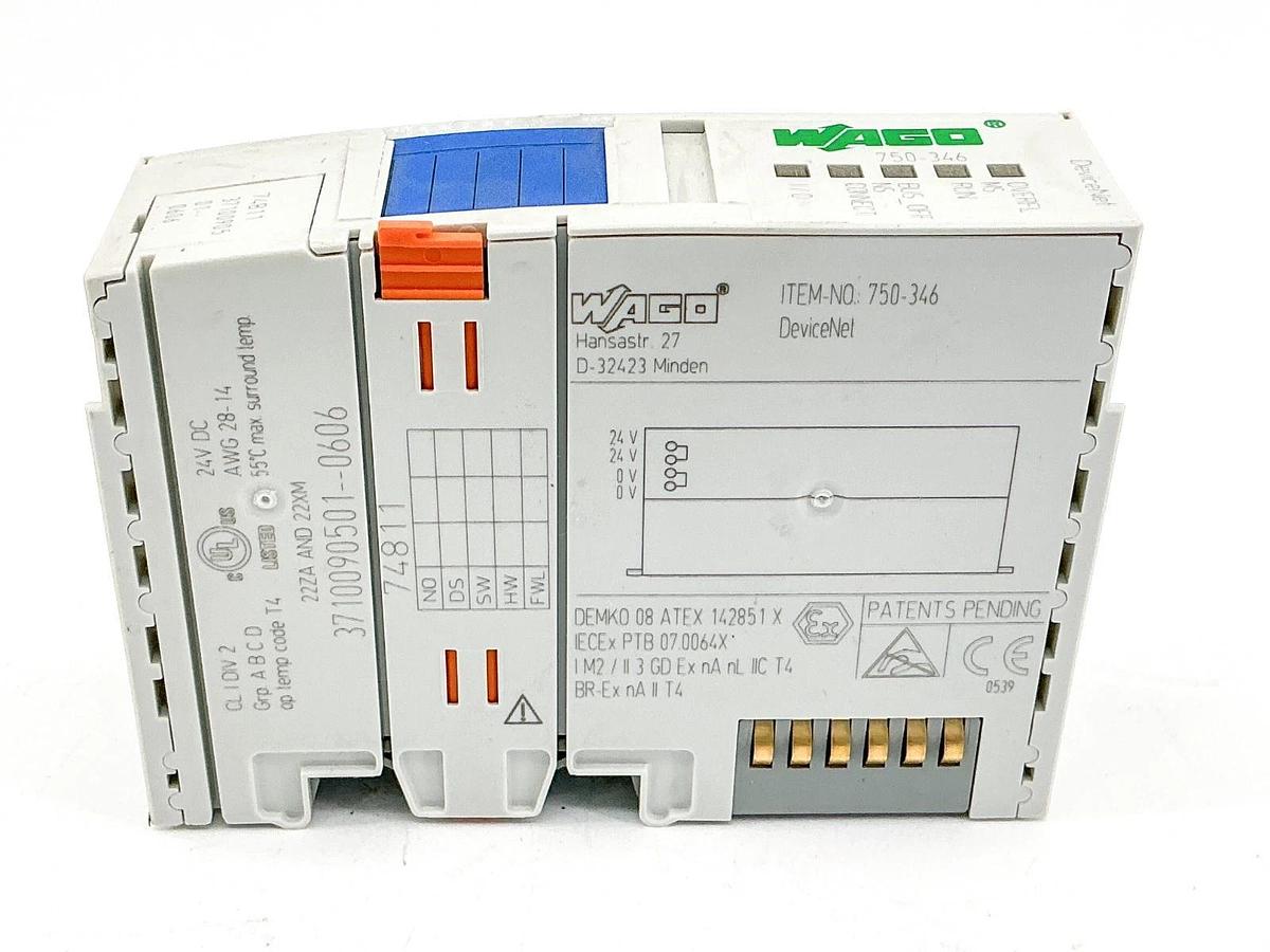 New Wago 750-346 FC Devicenet Module 24VDC