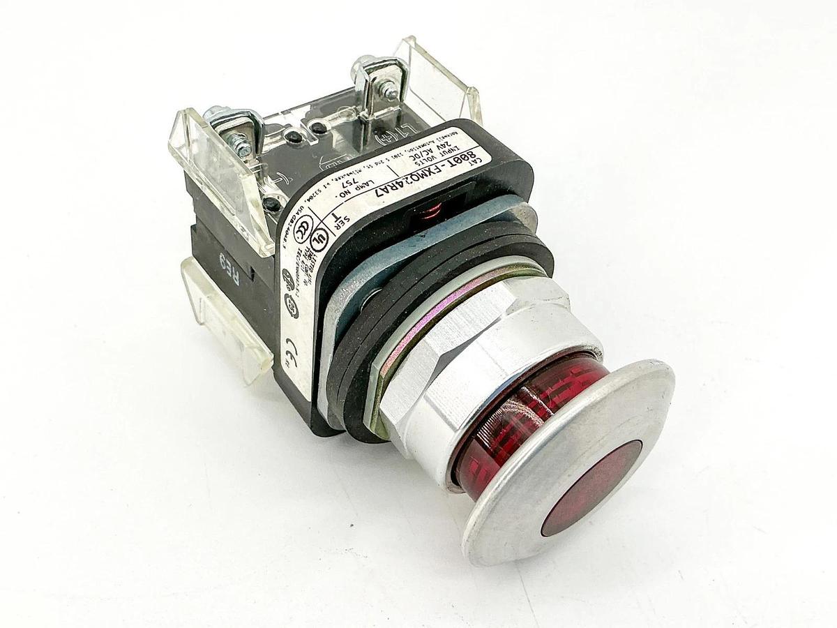 New Allen Bradley 800T-FXMQ24RA7 Push Button 24V Red Illuminated Ser.T -No Box