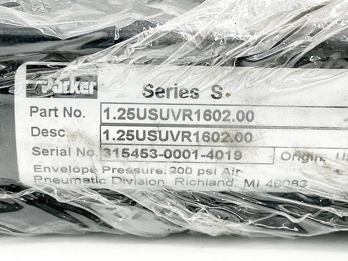 New Parker 1.25USUVR1602.00 Pneumatic Cylinder 200PSI 1.25" Bore 2" Stroke