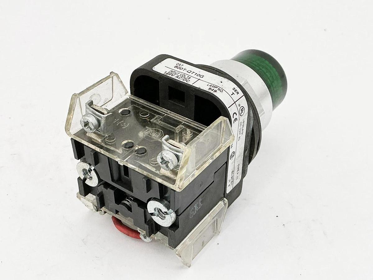 Used Allen Bradley 800T-QT10G Push Button Green 120V Ser.T