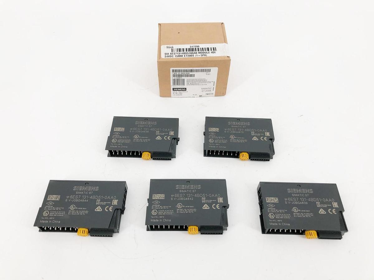 Box of 5 New Siemens 6ES7 131-4BD51-0AA0 Digital Input Modules Simatic ET 200S