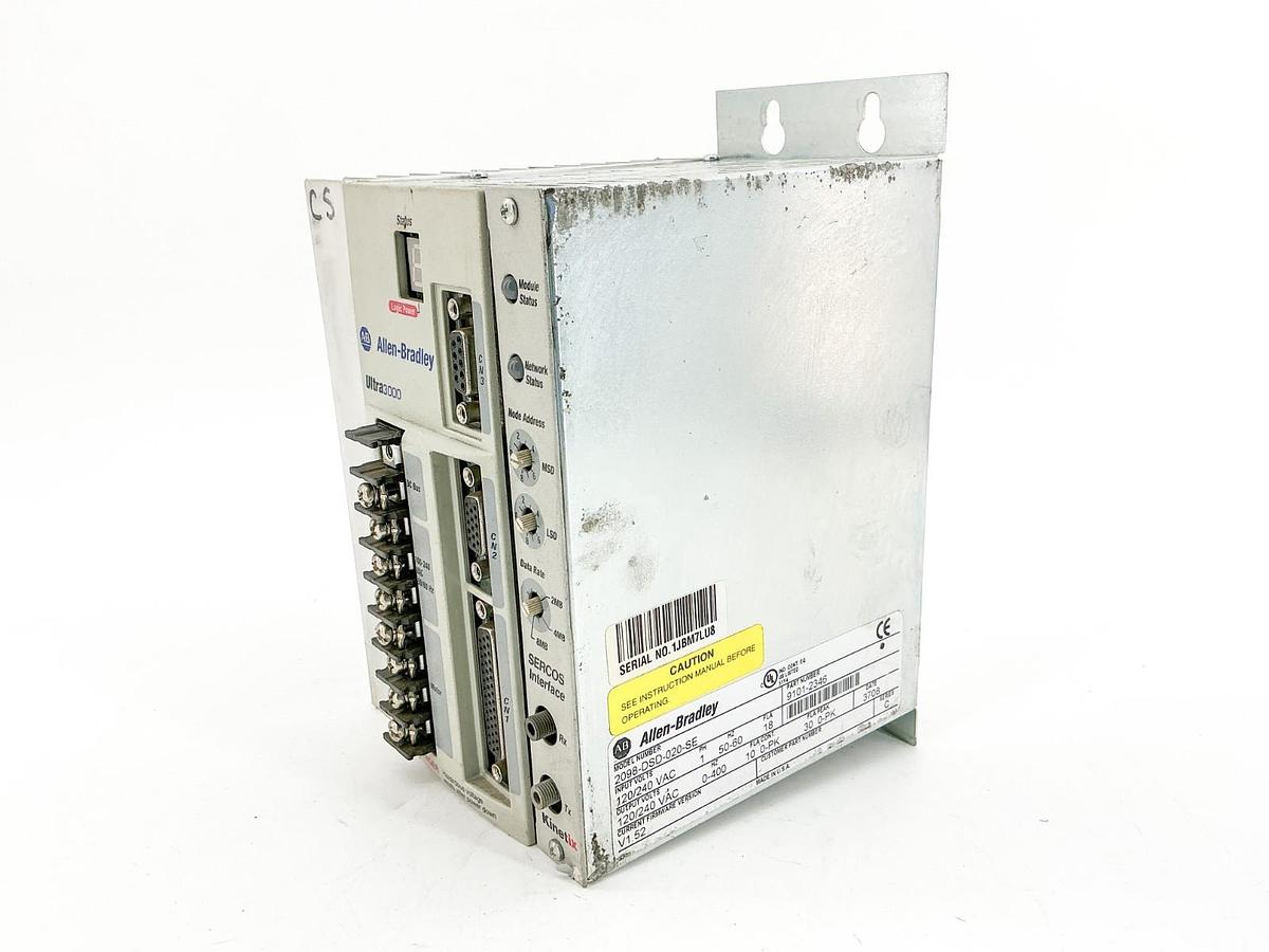 Used Allen Bradley 2098-DSD-020-SE Servo Drive 120/240V 50/60Hz 0-400Hz Ser.C