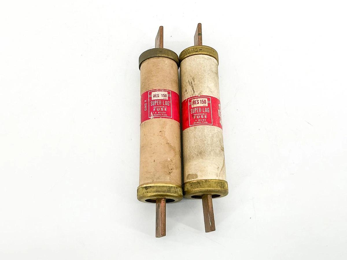 Used Bussmann Lot of 2 REN150 Renewable Super-Lag Fuse 150A 600V