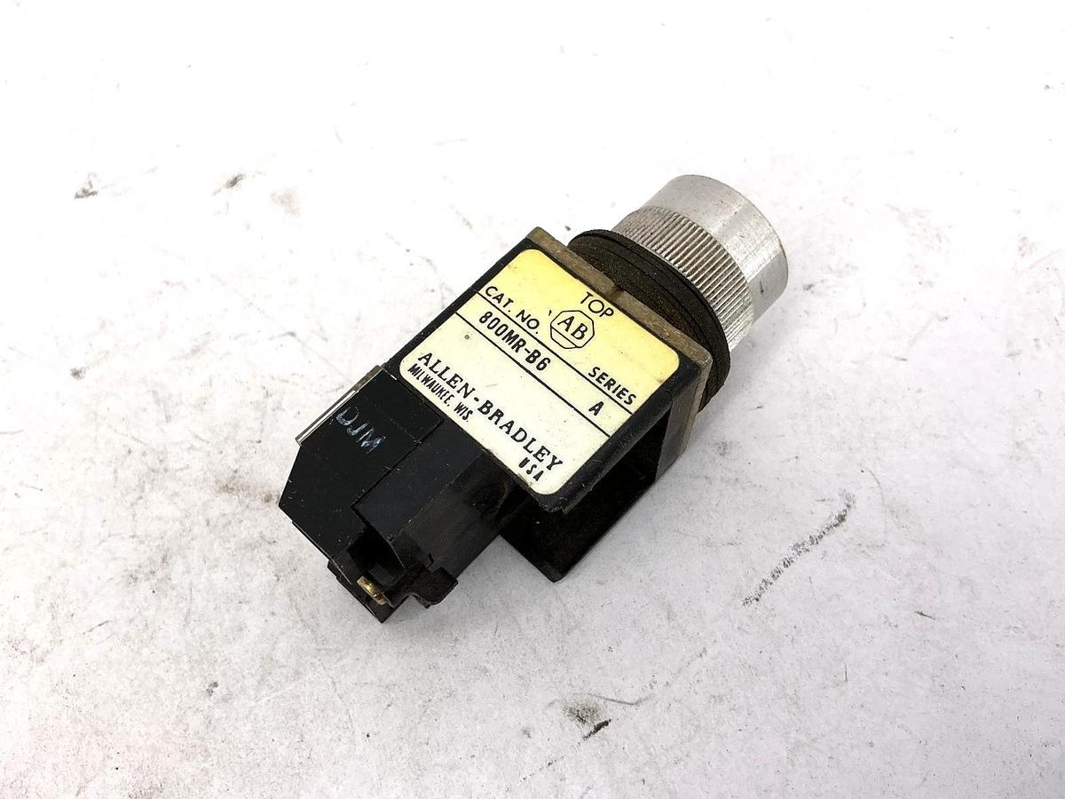 Used Lot of 3 Allen Bradley 800MR-B6 Ser A Pushbutton w/ 800M-XD2S Contact Block