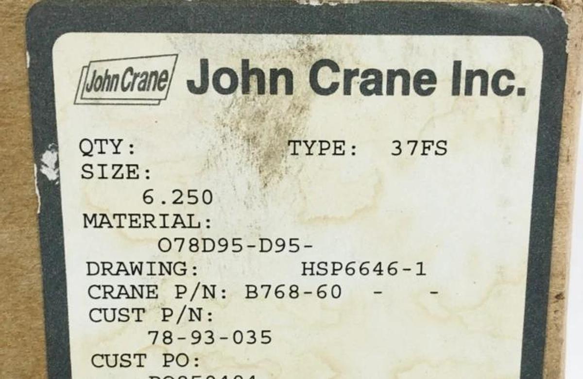 New John Crane Type 37FS Split Seals w/ Installation Kit B768-60 M351-64