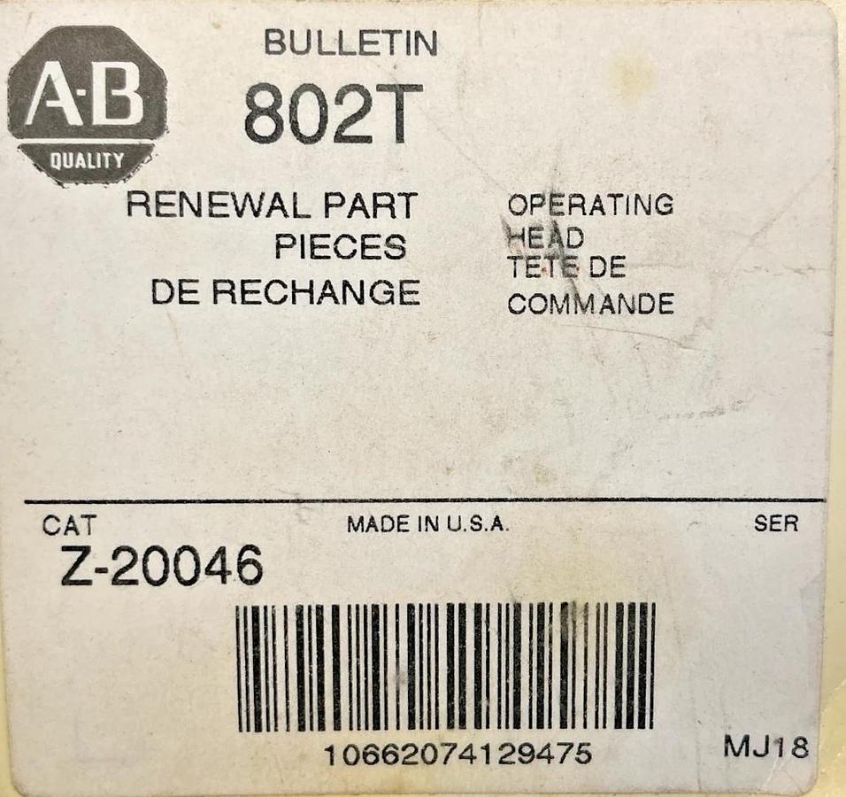 New Allen Bradley Z-20046 Renewal Part Operating Head for Limit Switch Z20046
