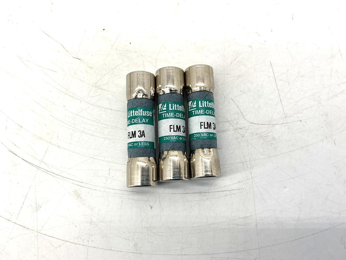 Lot of 3 New Littelfuse FLM-3A Time-Delay Fuse 3A 250VAC