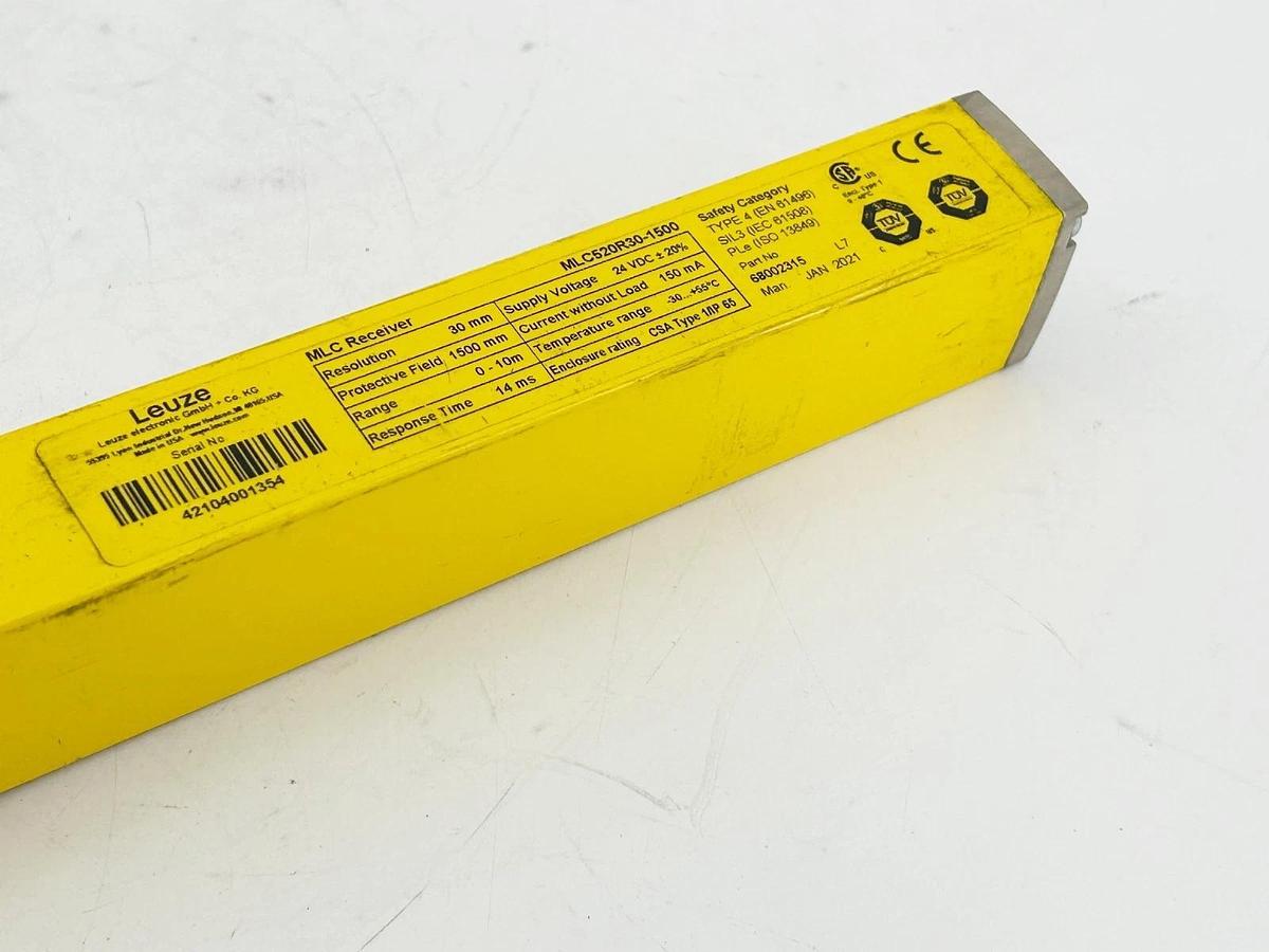 Used Leuze MLC520R30-1500 MLC Receiver Safety Light Curtain TType 4 MLC 500 Series