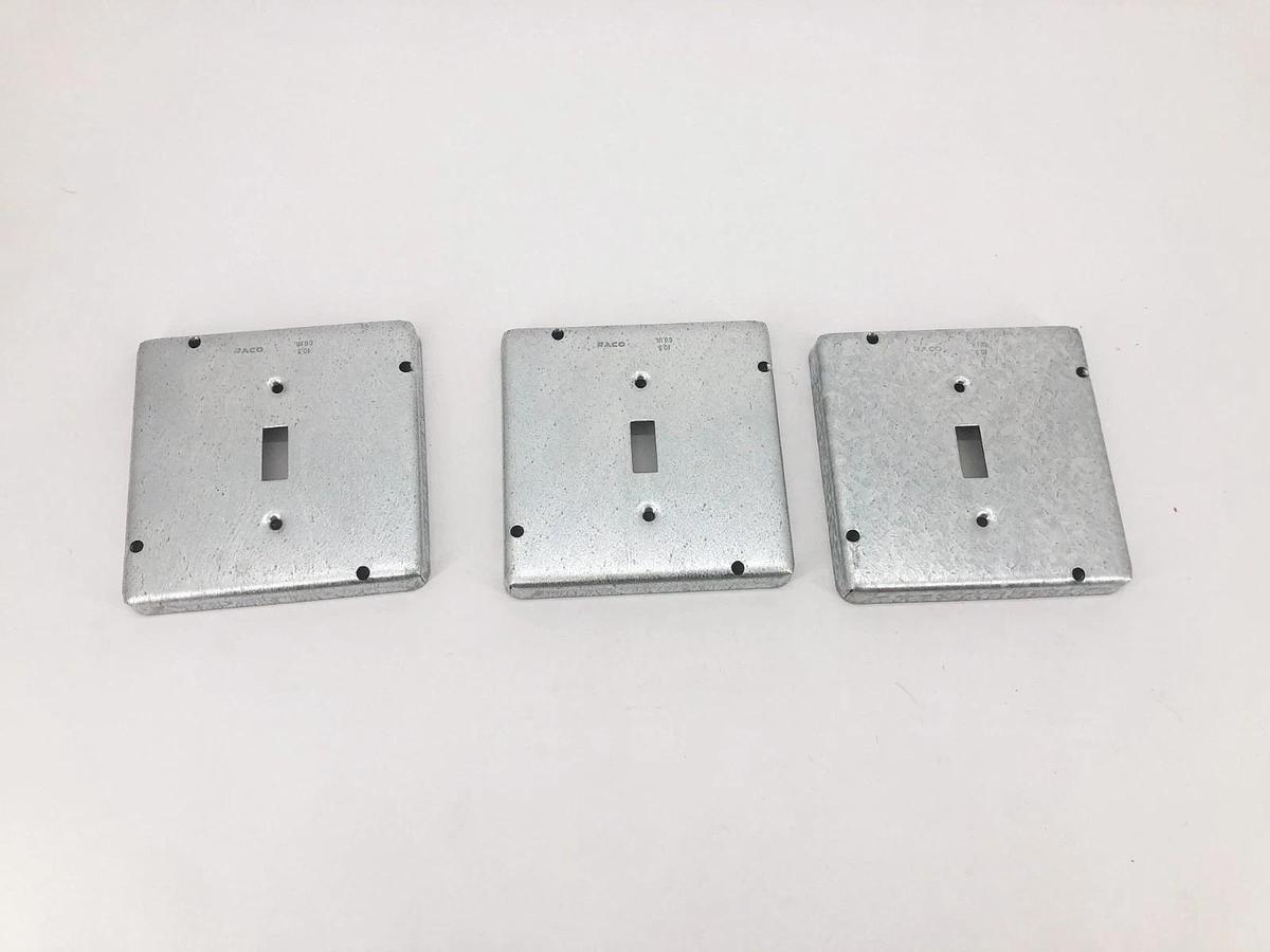 Lot of 3 New Hubbell 870RAC Square Covers 1 Toggle 4-11/16" - No Box