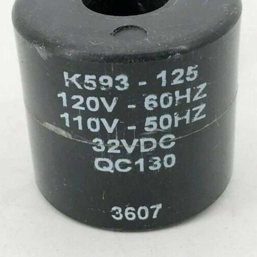 New Parker Schrader Bellows K593-125 Solenoid Coil 32VDC 120/60 11/50