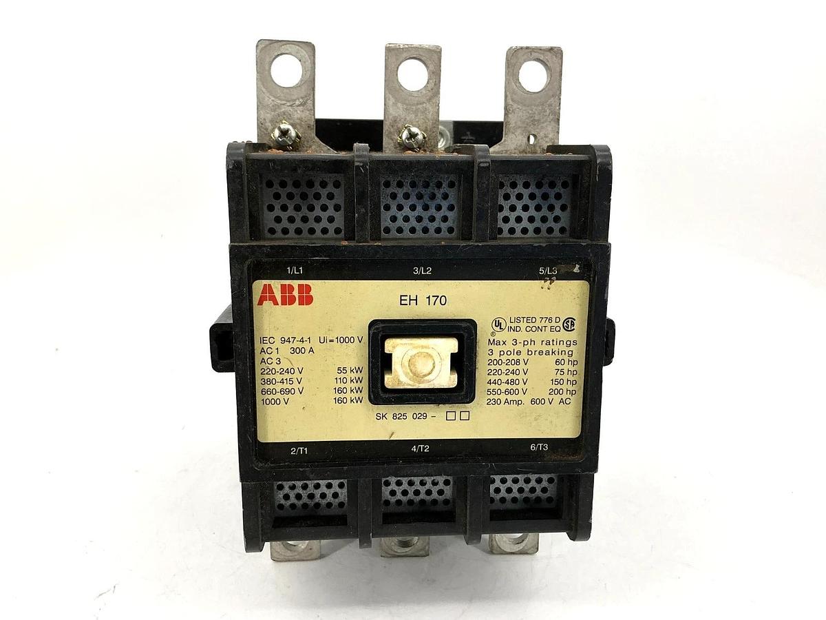 Used ABB EH-170C-*L Contactor 3P 3-Phase 230A 600V Coil 110/120V 50/60HZ EH170C*L
