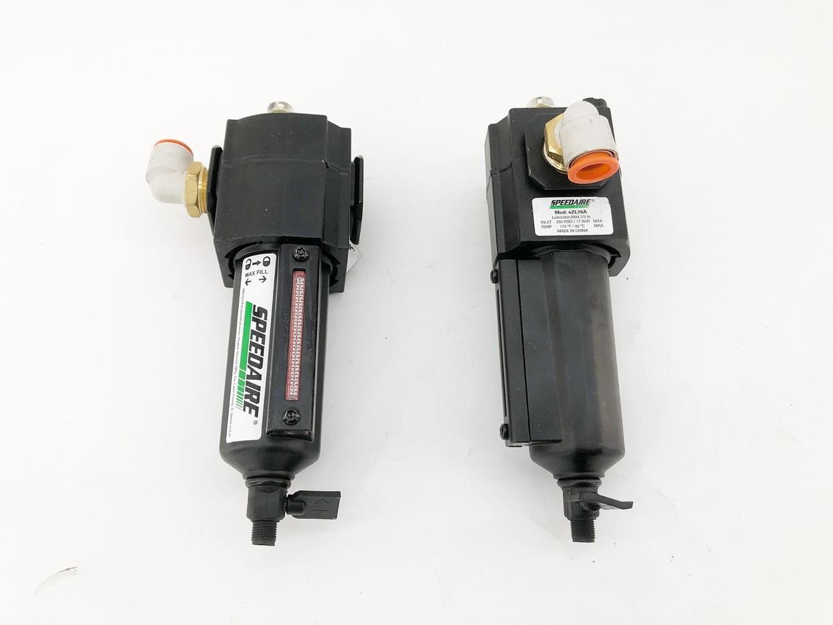 Used Lot of 2 Speedaire 4ZL76A Air Line Lubricators 1/2" 95 CFM 250 psi