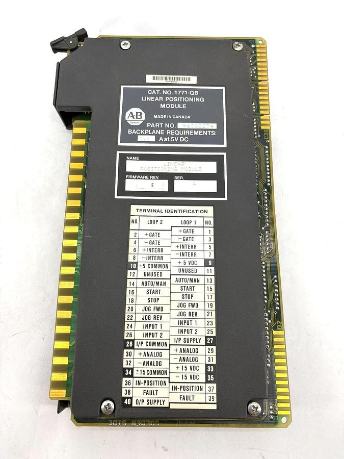 Used Allen-Bradley 1771-QB Ser. A Linear Positioning Module Firm. Rev. E