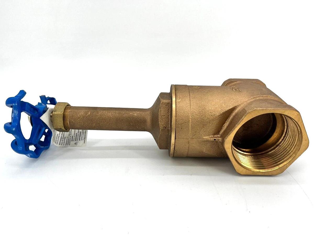 New FNW FNW1221L Bronze Gate Valve 2-1/2" NPT - Broken Handle Sold AS-IS