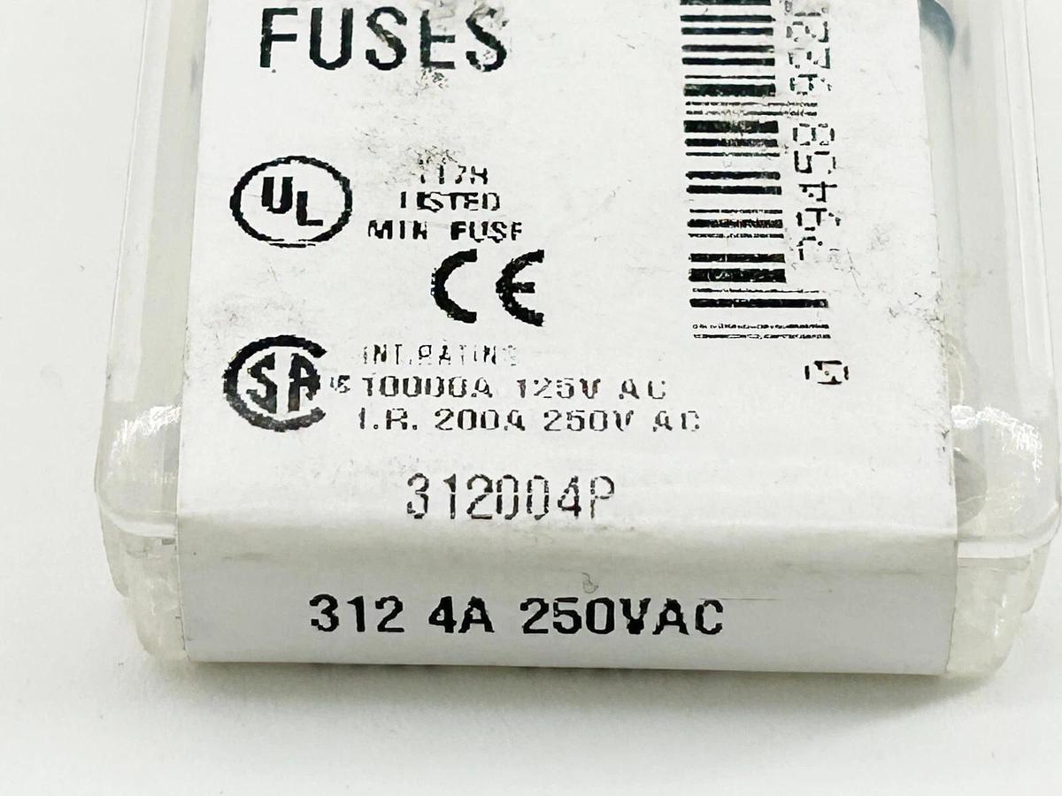 New Lot of 15 Littelfuse 312004P Glass Fuse 250V 4A