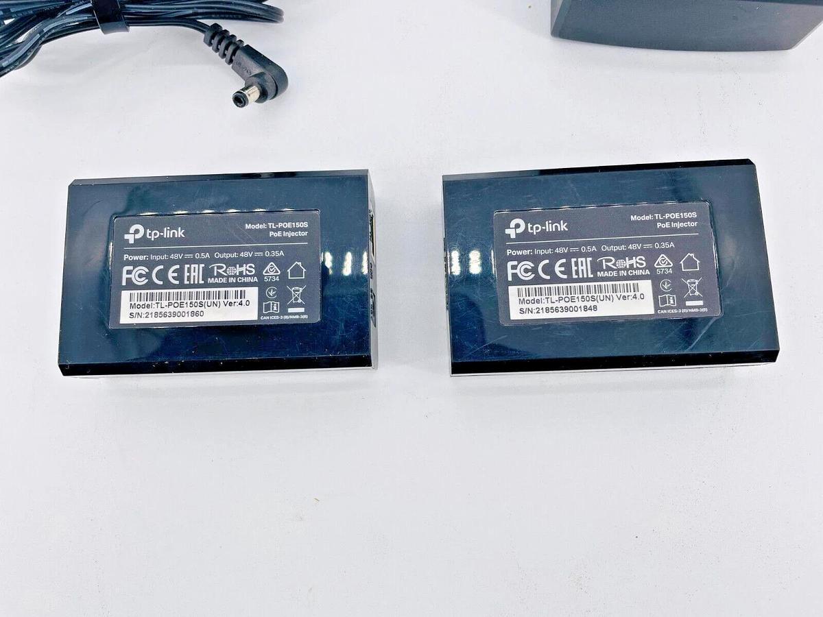 Used Lot of 2 TP-Link TL-POE150S PoE Injector 48V